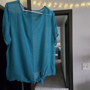 Sheer Tie-Hem Women’s Top